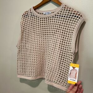 Brand new with tags attached Steve Madden beige crochet top